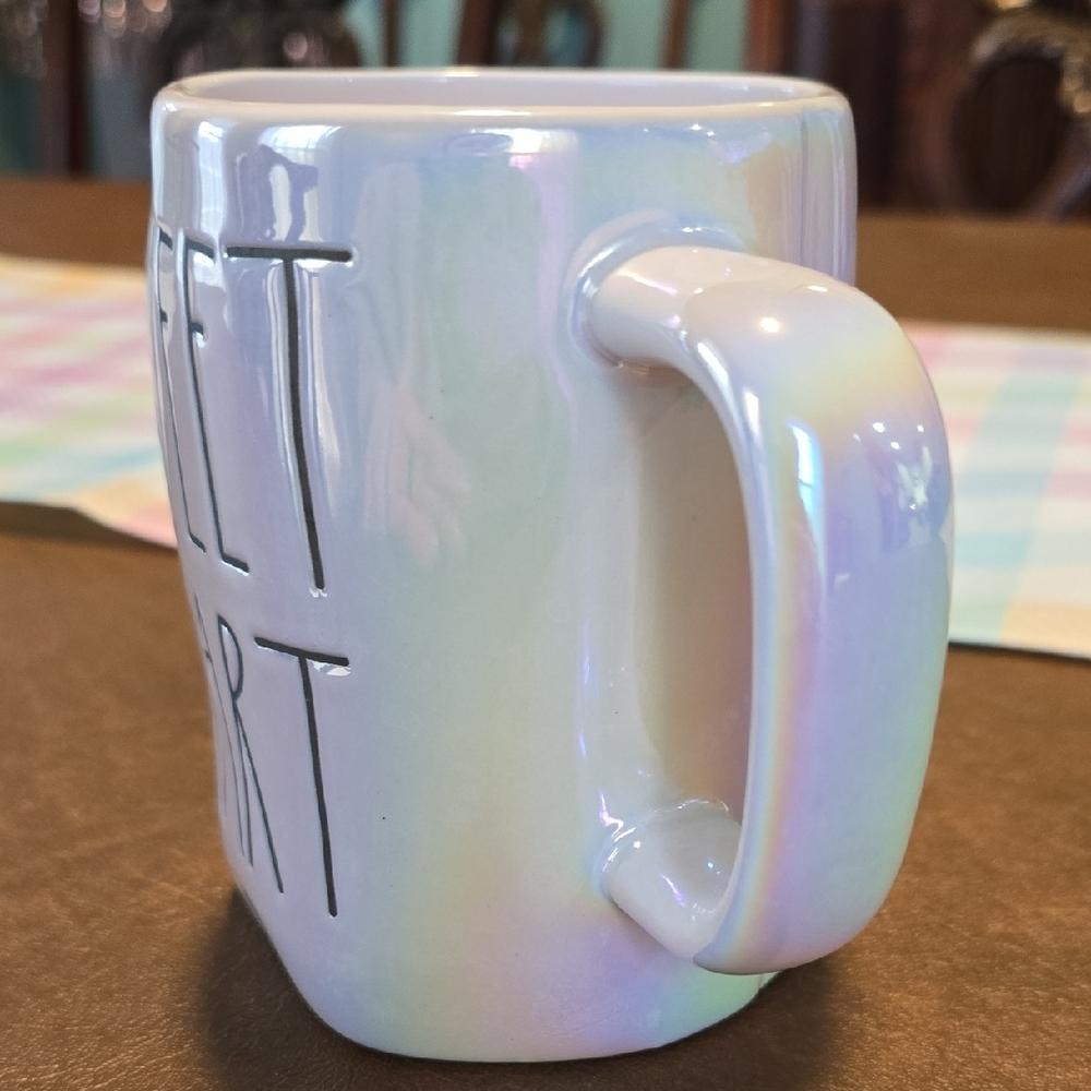 Rae Dunn Iridescent White SWEET HEART Ceramic Mug - Picture 5 of 6